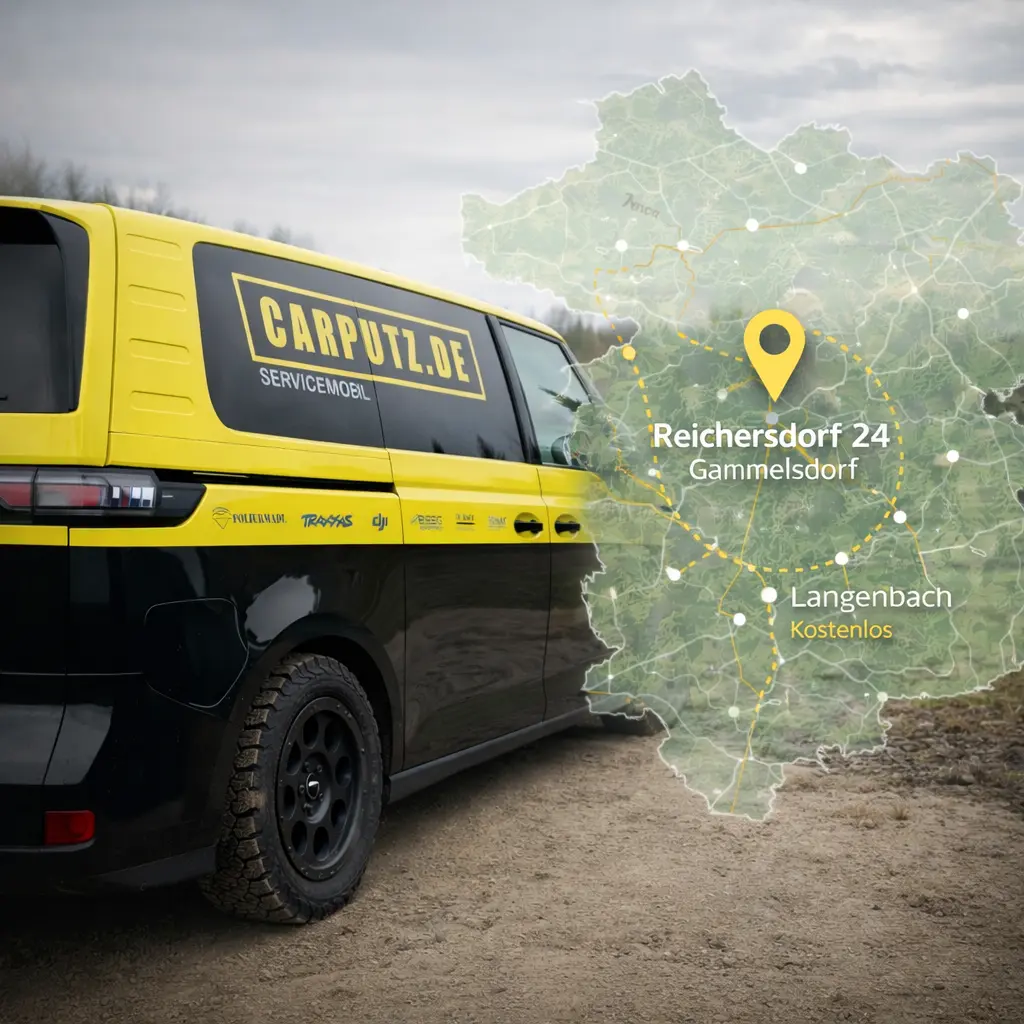 CARPUTZ Servicemobil mit Standortkarte für den Hol- und Bringservice