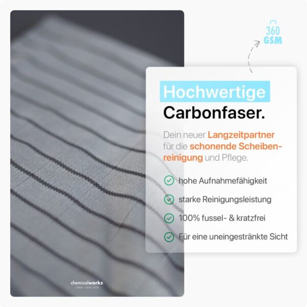 chemicalworkz carbon fiber glass towel 360gsm glastuch 4040cm3
