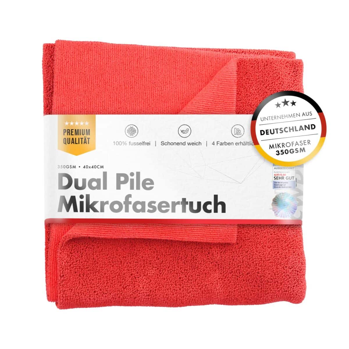 chemicalworkz dual pile towel 350gsm rot allzwecktuch 4040cm