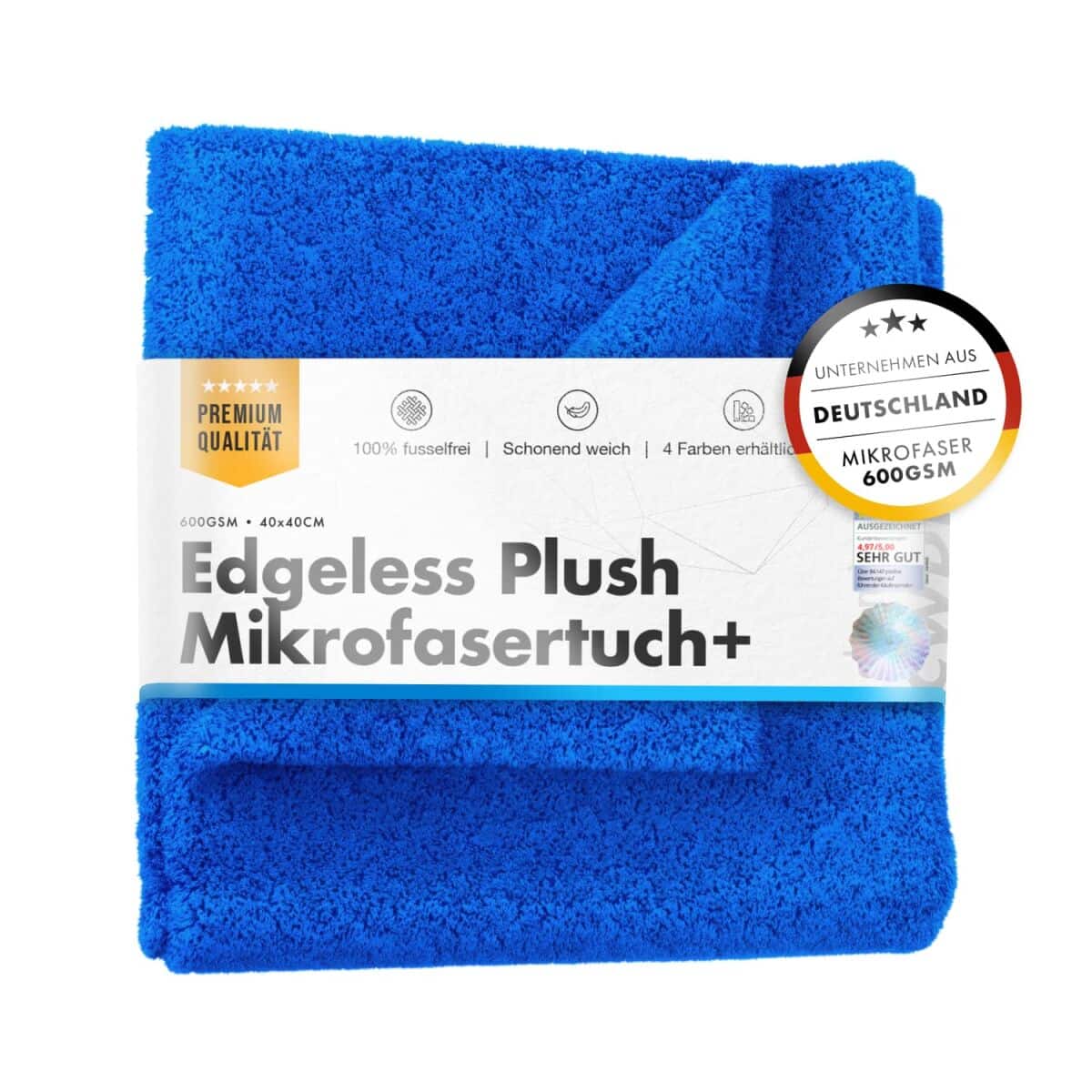 chemicalworkz edgeless plush towel 600gsm blau poliertuch 4040cm
