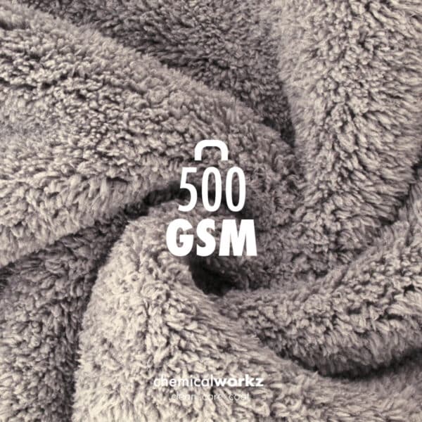 chemicalworkz edgeless plush towel 600gsm grau poliertuch 4040cm4