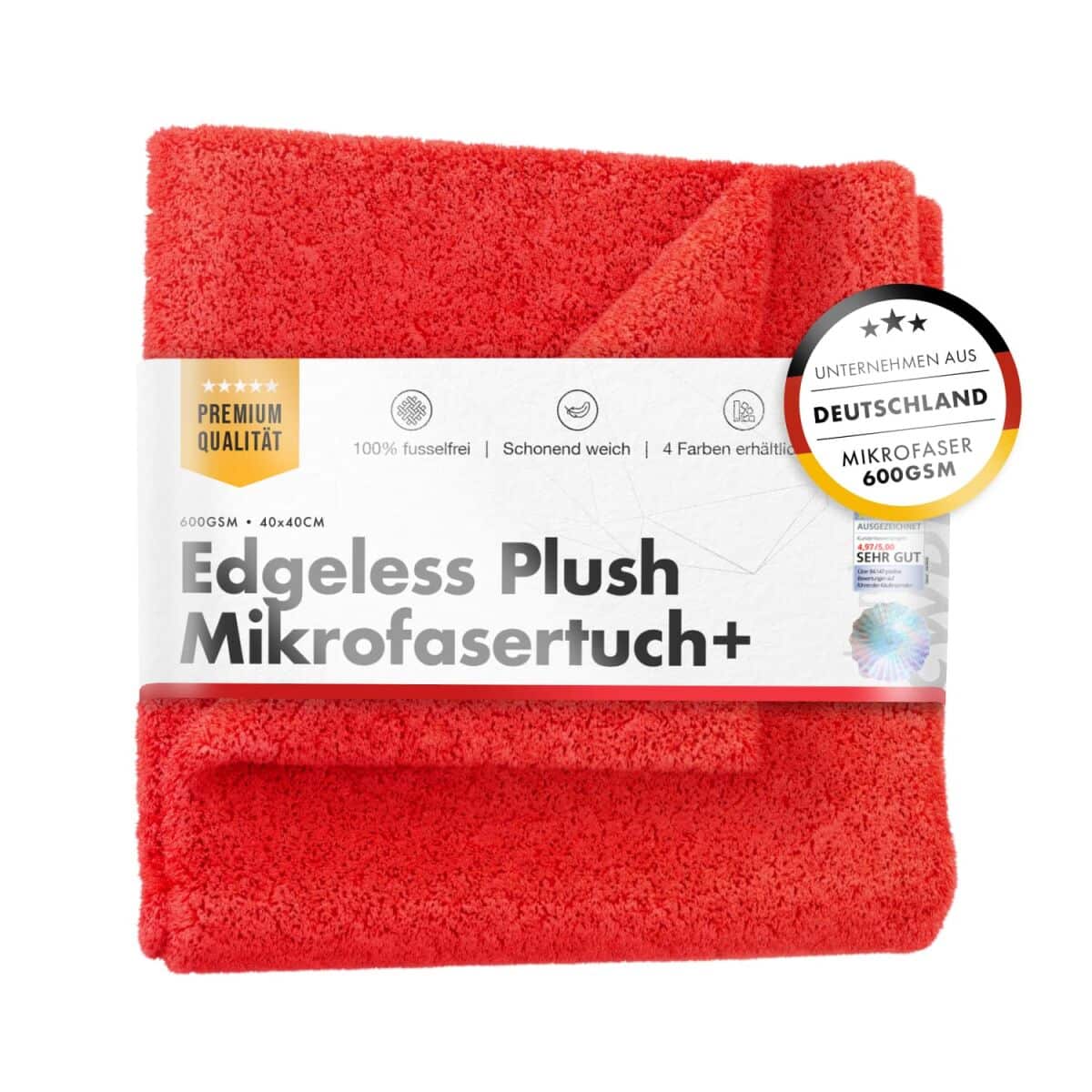 chemicalworkz edgeless plush towel 600gsm rot poliertuch 4040cm