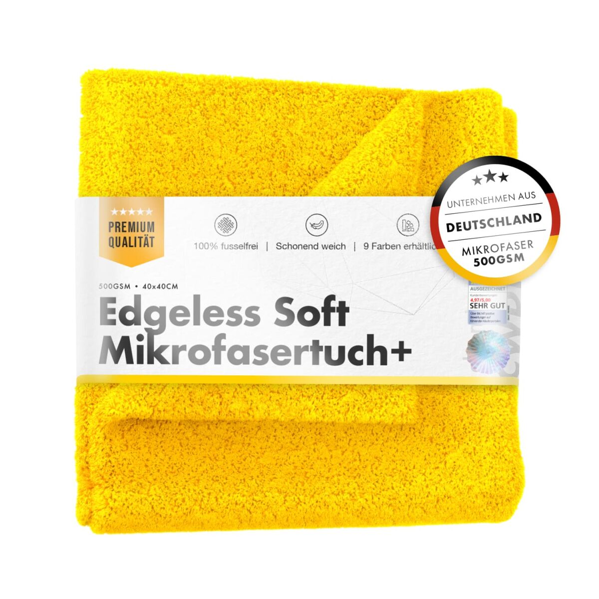Chemicalworkz Edgeless Soft Touch Towel 500GSM Gelb Poliertuch 40×40 Zentimeter