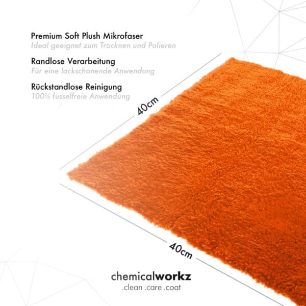 Chemicalworkz Edgeless Soft Touch Towel 500GSM Orange Poliertuch 40×40 Zentimeter