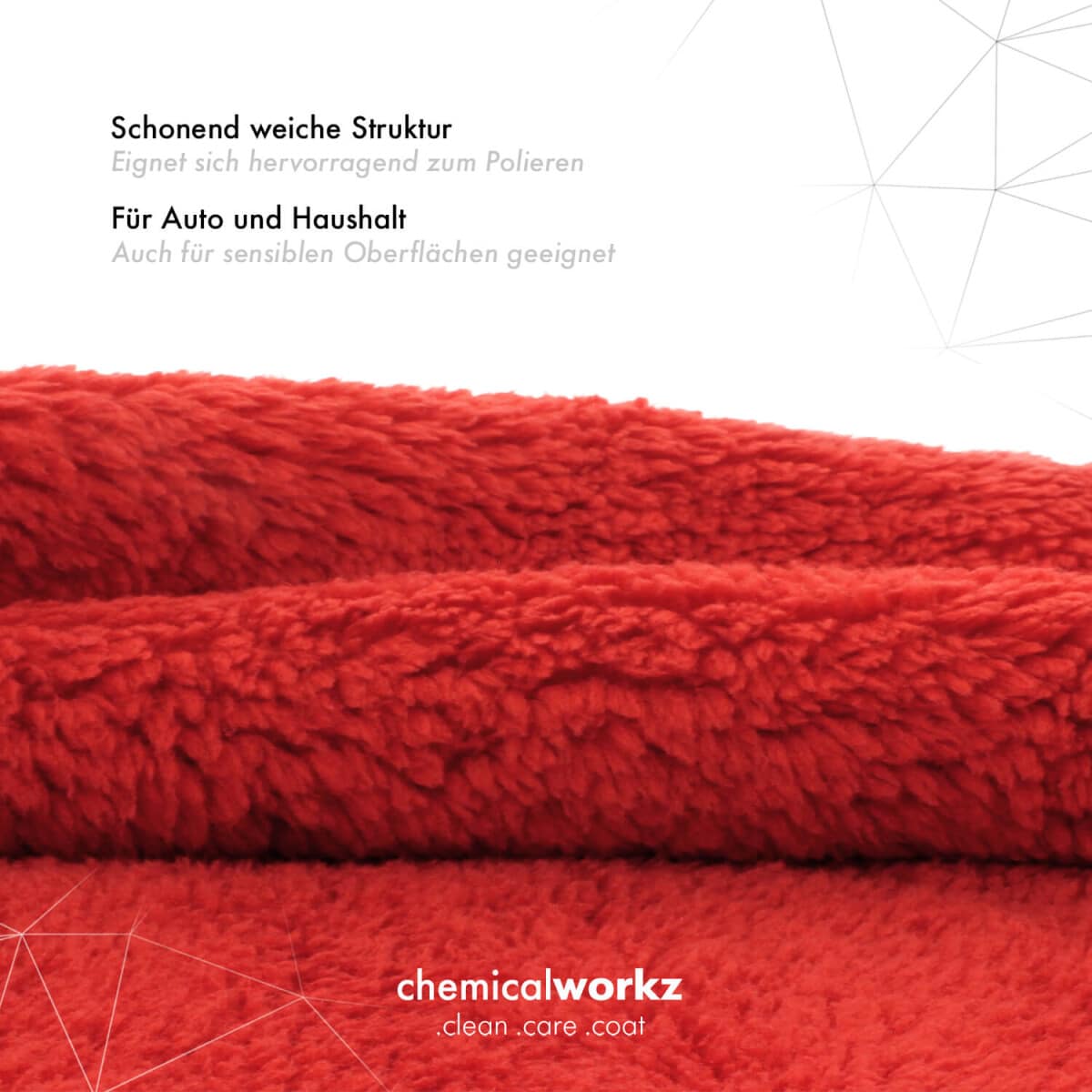 Chemicalworkz Edgeless Soft Touch Towel 500GSM Rot Poliertuch 40×40 Zentimeter