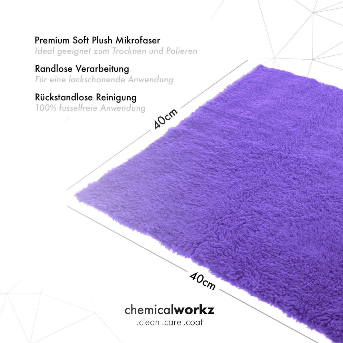 Chemicalworkz Edgeless Soft Touch Towel 500GSM Violett Poliertuch 40×40 Zentimeter