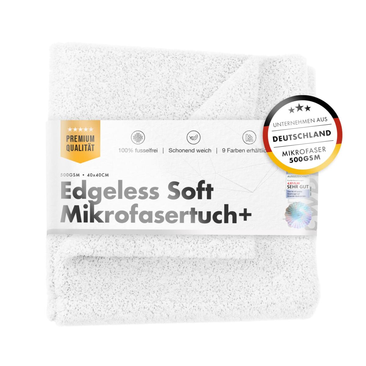 Chemicalworkz Edgeless Soft Touch Towel 500GSM Weiß Poliertuch 40×40 Zentimeter