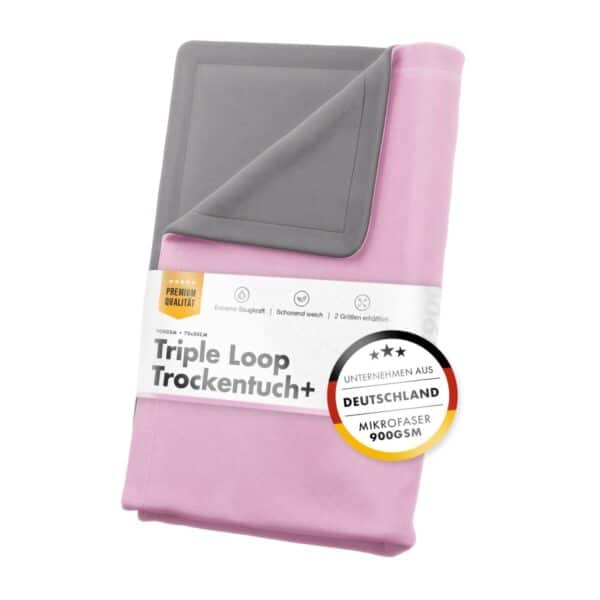 chemicalworkz triple loop towel 900gsm grau rosa trockentuch 7050cm