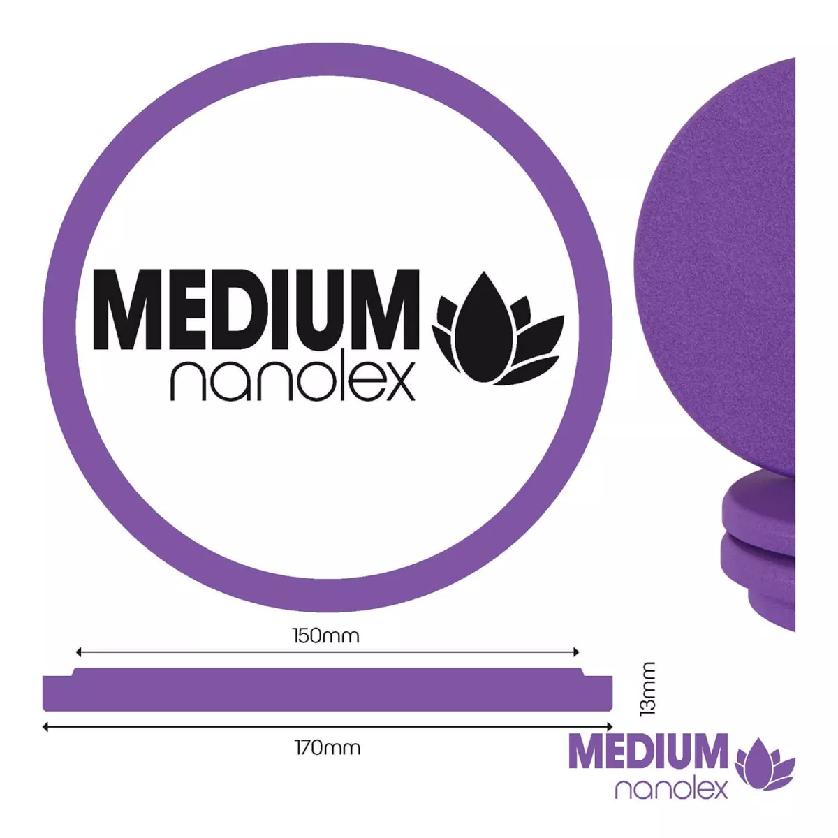 nanolex polierpad medium 150mm duenn mittel 3stk