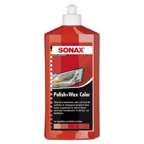 SONAX Polish+Wax Color Farbpolitur 500 Milliliter rot