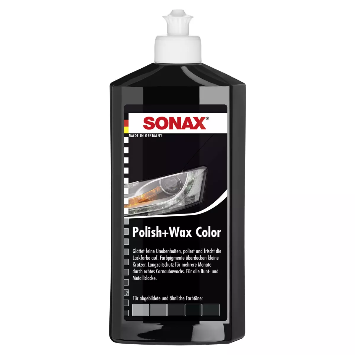 SONAX Polish+Wax Color Farbpolitur 500 Milliliter schwarz