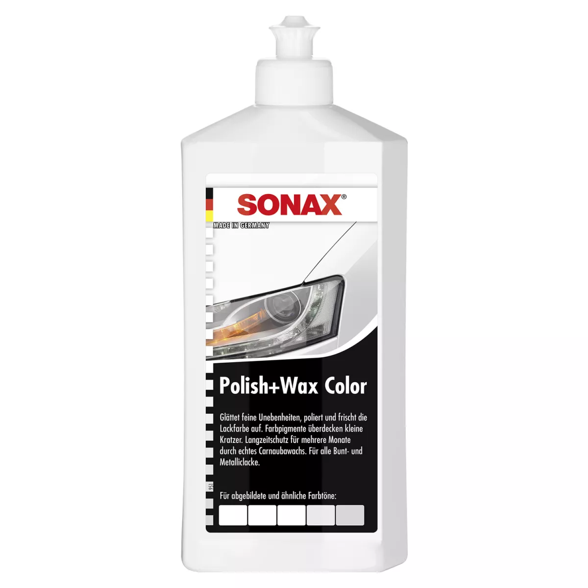 SONAX Polish+Wax Color Farbpolitur 500 Milliliter weiß